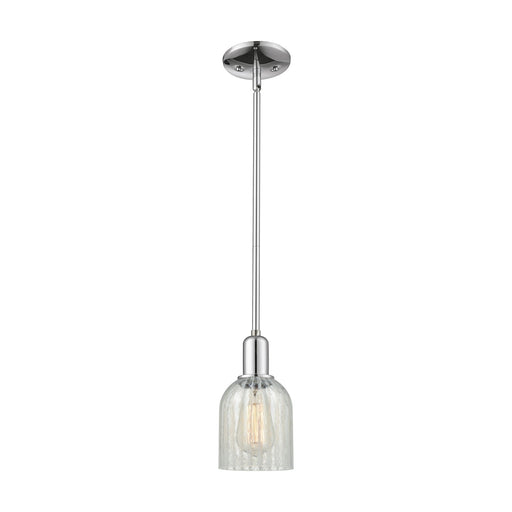 Innovations Caledonia 5in 1-Light Mini Pendant | Industrial Modern Polished Chrome and Mouchette Glass | Kitchen Island & Dining | Model 716-1S-PC-G2511