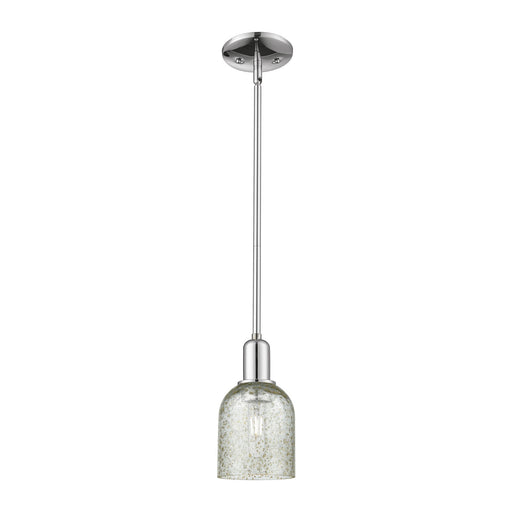 Innovations Caledonia 5in 1-Light Mini Pendant | Industrial Polished Chrome and Mica Glass | Kitchen Island & Dining Room | 5 x 5 x | Model 716-1S-PC-G259