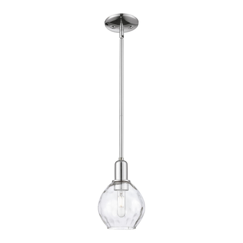 Innovations Waverly 6in 1-Light Mini Pendant | Industrial Polished Chrome Steel and Clear Water Glass | Kitchen Island & Dining | Model 716-1S-PC-G362