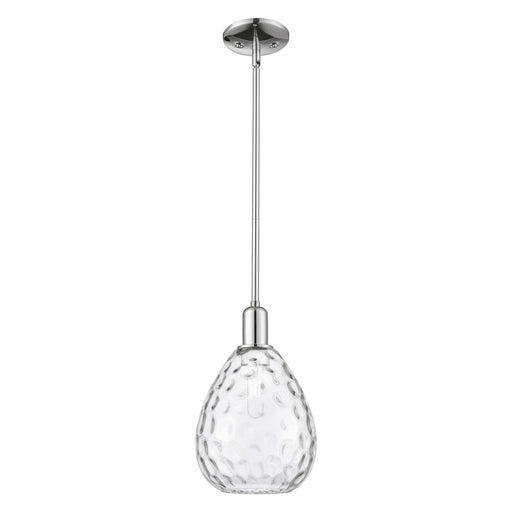 Innovations Waverly 8in 1-Light Mini Pendant | Industrial Polished Chrome and Clear Glass | Kitchen Island & Dining Room | Damp | Model 716-1S-PC-G372