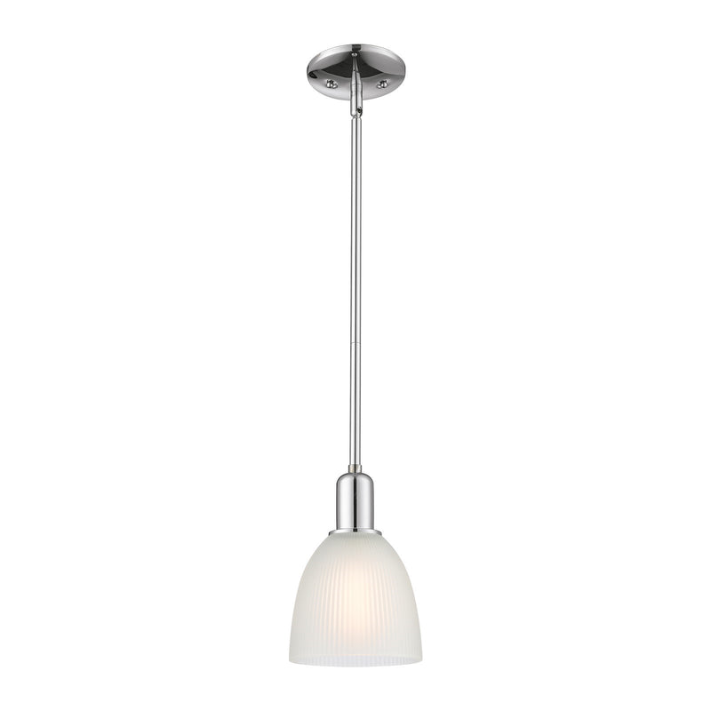 Innovations Castile 6in 1-Light Mini Pendant | Industrial Polished Chrome and White Glass | Kitchen Island & Dining Room | 6 x 6 x | Model 716-1S-PC-G381
