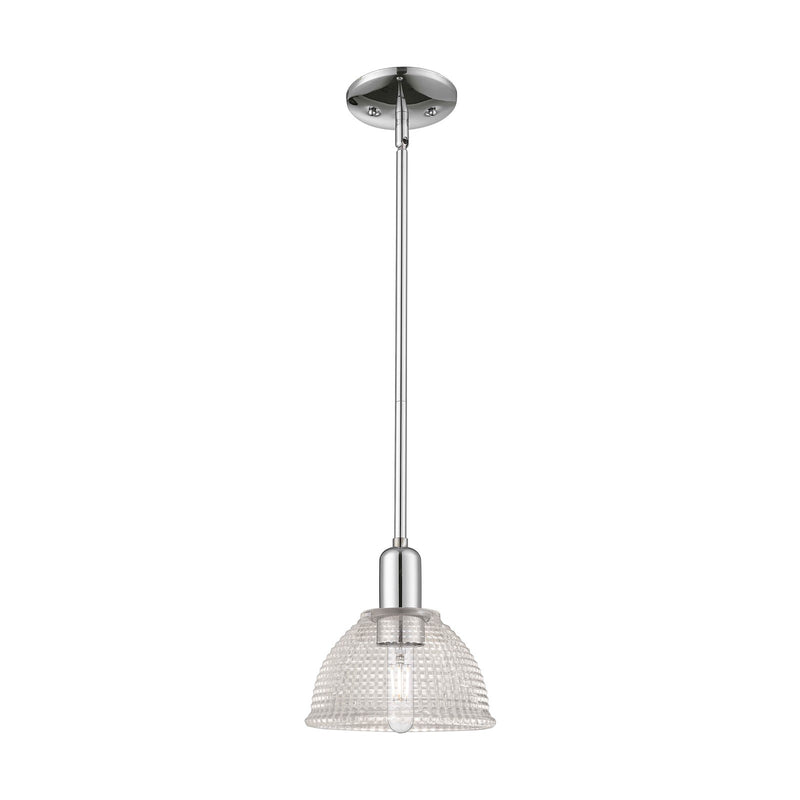 Innovations Arietta 8in 1-Light Mini Pendant | Industrial Polished Chrome Steel and Clear Glass | Kitchen Island & Dining Room | 8 | Model 716-1S-PC-G422