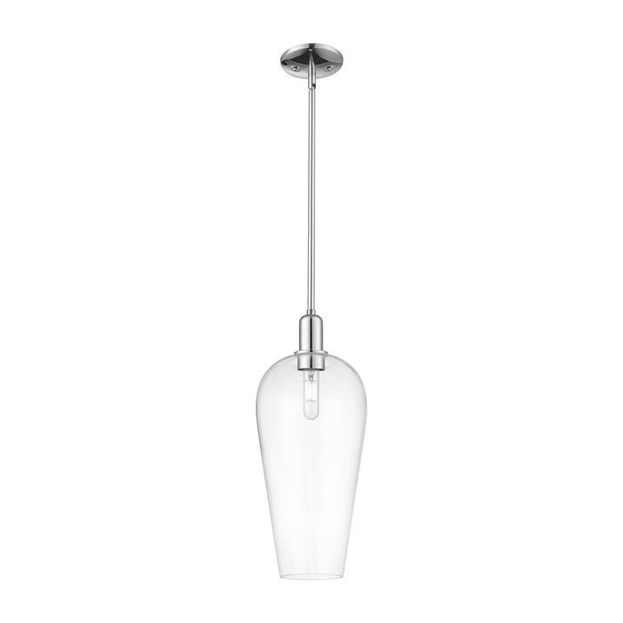 Innovations Chelsea 1Lt 8" Stem Mini Pendant, Chrome/Clear - 716-1S-PC-G456-8CL