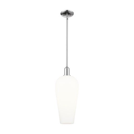 Innovations Chelsea 8in 1-Light Mini Pendant | Industrial Polished Chrome and White Glass | Kitchen Island & Dining Room | 8 x | Model 716-1S-PC-G456-8WH