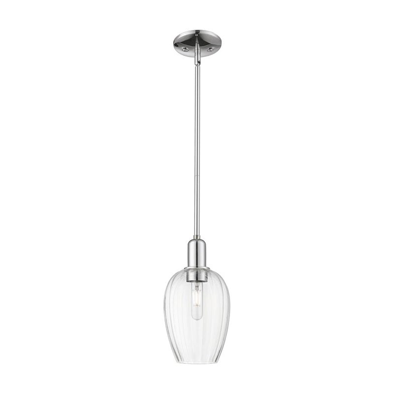 Innovations Preston 1Lt 6" Flute Stem Mini Pendant, CH/CL - 716-1S-PC-G457-6CL