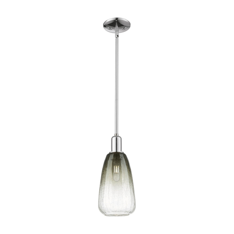 Innovations Brookhaven Almond 6in 1-Light Mini Pendant | Industrial Polished Chrome and Slate Glass | Kitchen Island & Dining | Model 716-1S-PC-G480-6SL