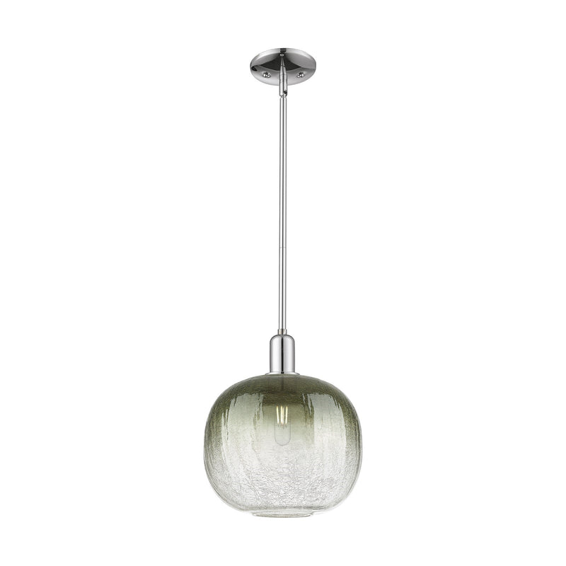 Innovations Brookhaven Sphere 10.5in 1-Light Mini Pendant | Industrial Polished Chrome and Slate Glass | Kitchen Island & | Model 716-1S-PC-G481-10SL