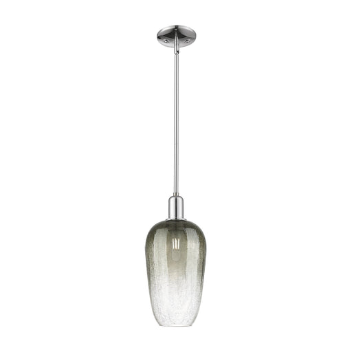 Innovations Brookhaven Flute 7in 1-Light Mini Pendant | Industrial Polished Chrome Steel and Slate Glass | Kitchen Island & | Model 716-1S-PC-G484-7SL