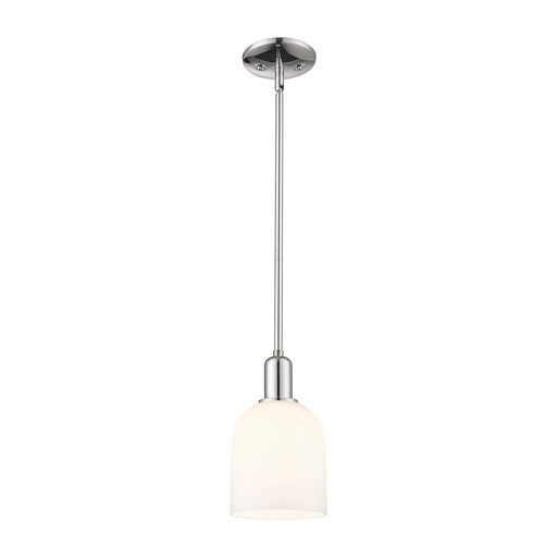 Innovations Bella 6in 1-Light Mini Pendant | Industrial Modern Polished Chrome and White Glass | Kitchen Island & Dining Room | Model 716-1S-PC-G558-6GWH