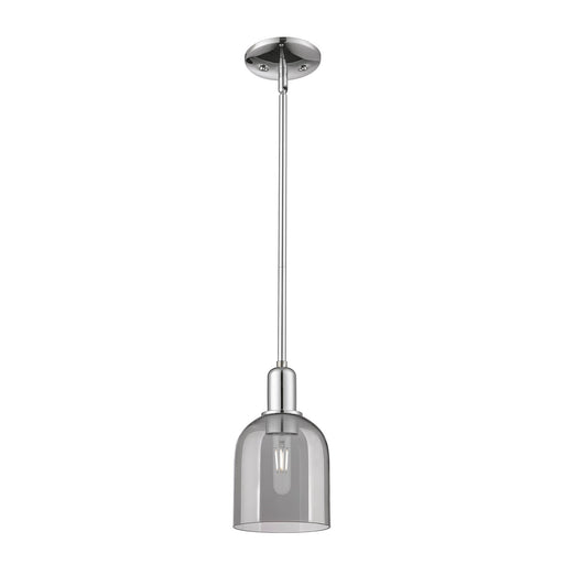 Innovations Bella 5.5in 1-Light Mini Pendant | Industrial Polished Chrome and Light Smoke Bell Glass | Kitchen Island & Dining | Model 716-1S-PC-G558-6SM