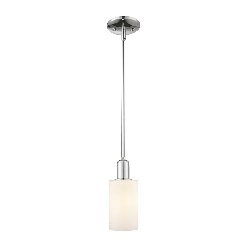 Innovations Clymer 4in 1-Light Mini Pendant | Industrial Polished Chrome Steel and Matte White Glass | Kitchen Island & Dining Room | Model 716-1S-PC-G801