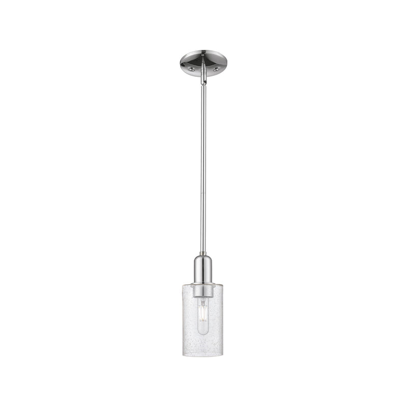 Innovations Clymer 4in 1-Light Mini Pendant | Industrial Polished Chrome Steel and Seedy Glass | Kitchen Island & Breakfast Bar | Model 716-1S-PC-G804