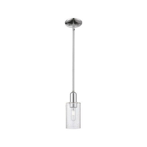 Innovations Clymer 4in 1-Light Mini Pendant | Industrial Polished Chrome Steel and Seedy Glass | Kitchen Island & Breakfast Bar | Model 716-1S-PC-G804