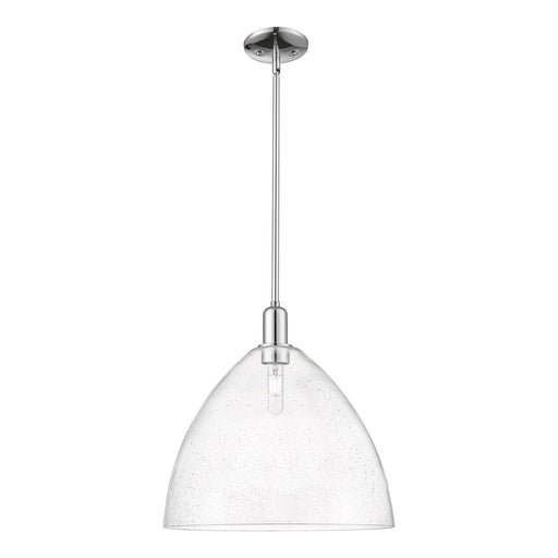 Innovations Berkshire Glass 16in 1-Light Mini Pendant | Industrial Polished Chrome and Seedy Glass | Kitchen Island & Dining | Model 716-1S-PC-GBC-164