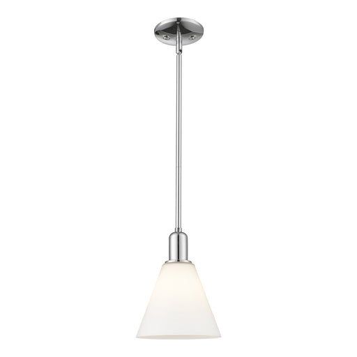 Innovations Berkshire Glass 8in 1-Light Mini Pendant | Industrial Polished Chrome and Matte White Glass | Kitchen Island & Dining | Model 716-1S-PC-GBC-81