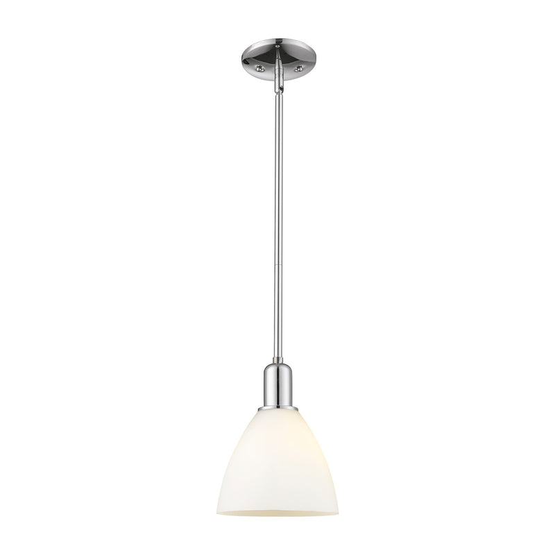 Innovations Bristol 8in 1-Light Mini Pendant | Industrial Polished Chrome and Matte White Glass | Kitchen Island & Dining Room | Model 716-1S-PC-GBD-751