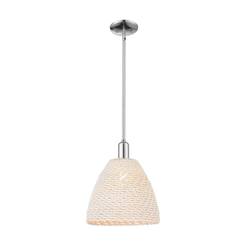 Innovations NB Dome 1Lt 12" Stem Mini Pendant, CH/NF - 716-1S-PC-NBD-12-NAT