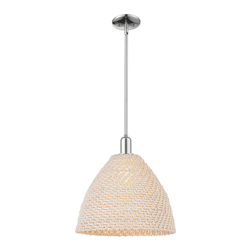 Innovations NB Dome 1Lt 16" Stem Mini Pendant, CH/NF - 716-1S-PC-NBD-16-NAT