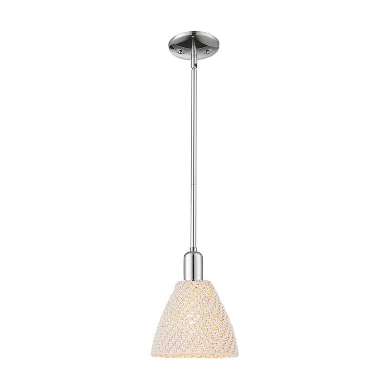 Innovations NB Dome 1Lt 8" Stem Mini Pendant, CH/NF - 716-1S-PC-NBD-75-NAT
