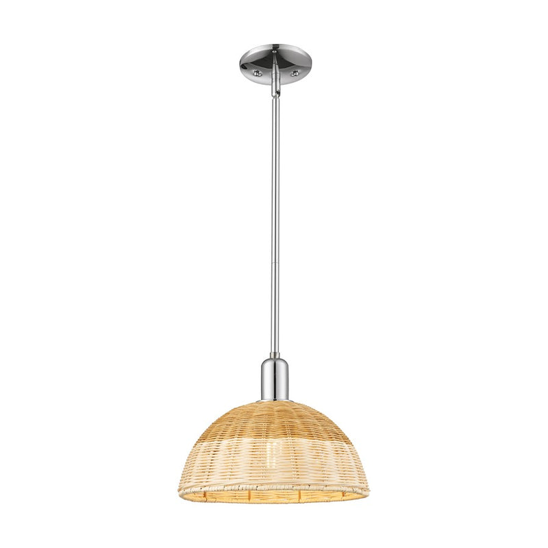 Innovations NB Dome Stem Mini Pendant, 12" Shade, CH/NT - 716-1S-PC-NBD2-12-NAT