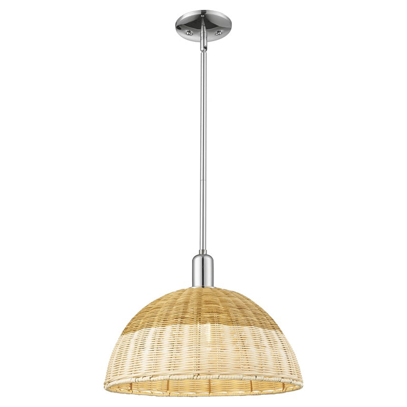 Innovations NB Dome Stem Mini Pendant, 16" Shade, CH/NT - 716-1S-PC-NBD2-16-NAT