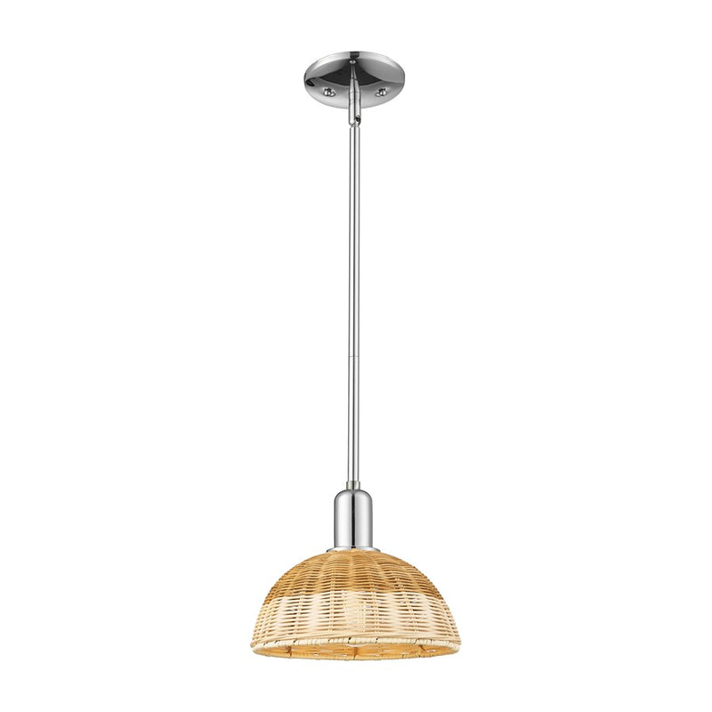 Innovations NB Dome 1Lt 9" Stem Mini Pendant/CH/NF - 716-1S-PC-NBD2-9-NAT