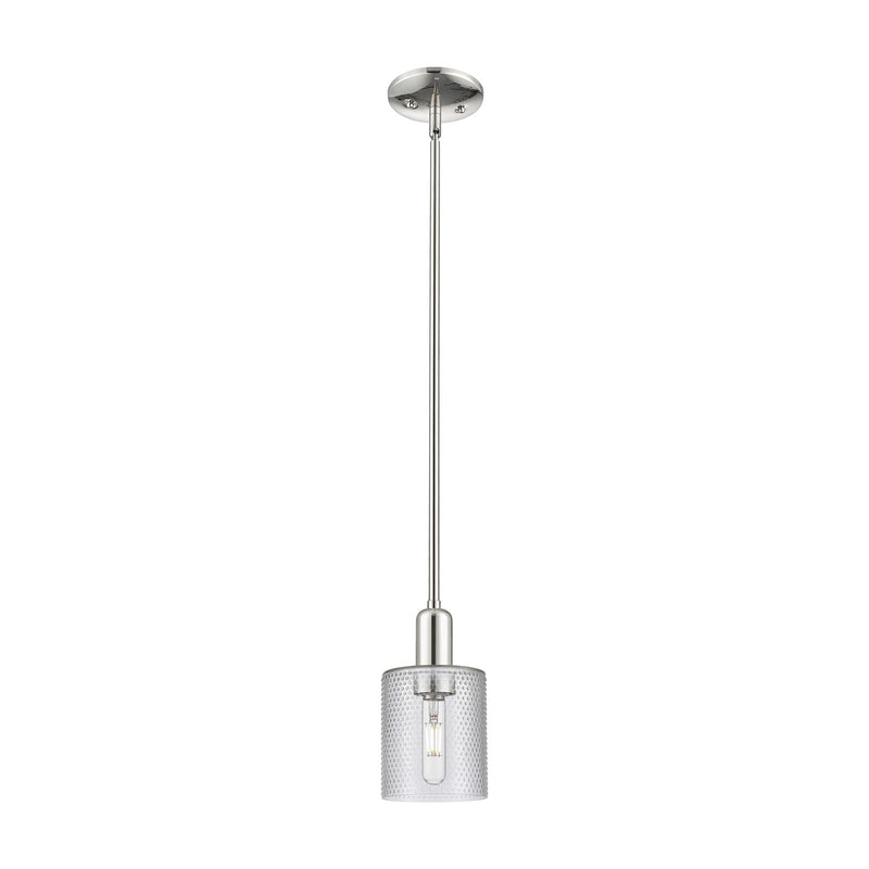 Innovations Cobbleskill 5in 1-Light Mini Pendant | Industrial Modern Polished Nickel and Clear Glass | Kitchen Island & Dining Room | Model 716-1S-PN-G112