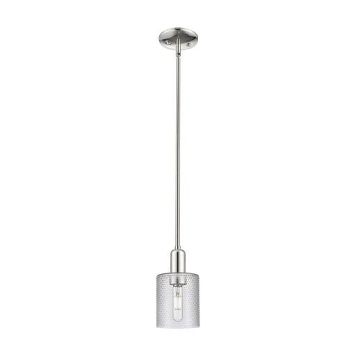 Innovations Cobbleskill 5in 1-Light Mini Pendant | Industrial Modern Polished Nickel and Clear Glass | Kitchen Island & Dining Room | Model 716-1S-PN-G112