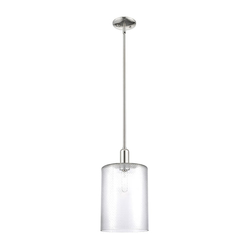 Innovations Cobbleskill 9in 1-Light Mini Pendant | Industrial Polished Nickel Steel and Clear Glass | Kitchen Island & Dining | Model 716-1S-PN-G112-L
