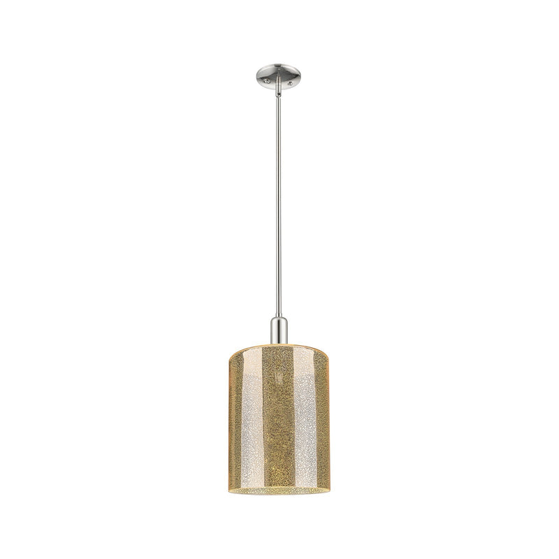 Innovations Cobbleskill 9in 1-Light Mini Pendant | Industrial Polished Nickel Steel and Mercury Glass | Kitchen Island & Dining | Model 716-1S-PN-G116-L