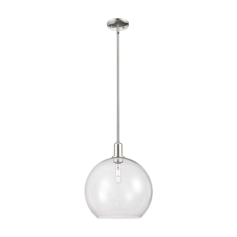 Innovations Athens 14in 1-Light Mini Pendant | Industrial Polished Nickel and Clear Glass | Kitchen Island & Dining Room | 13.75 | Model 716-1S-PN-G122-14