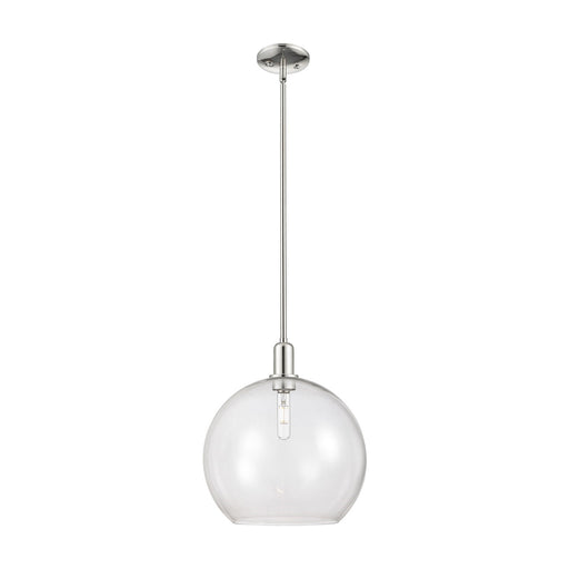 Innovations Athens 14in 1-Light Mini Pendant | Industrial Polished Nickel and Clear Glass | Kitchen Island & Dining Room | 13.75 | Model 716-1S-PN-G122-14