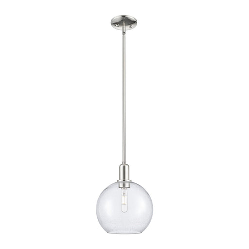 Innovations Athens 10in 1-Light Mini Pendant | Industrial Polished Nickel Steel and Seedy Glass | Kitchen Island & Dining Room | Model 716-1S-PN-G124-10