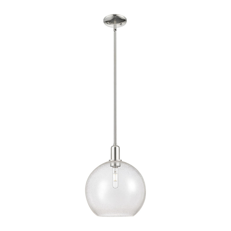 Innovations Athens 12in 1-Light Mini Pendant | Industrial Polished Nickel Steel and Seedy Glass | Kitchen Island & Dining Room | Model 716-1S-PN-G124-12