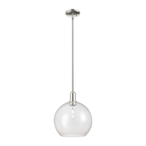 Innovations Athens 12in 1-Light Mini Pendant | Industrial Polished Nickel Steel and Seedy Glass | Kitchen Island & Dining Room | Model 716-1S-PN-G124-12