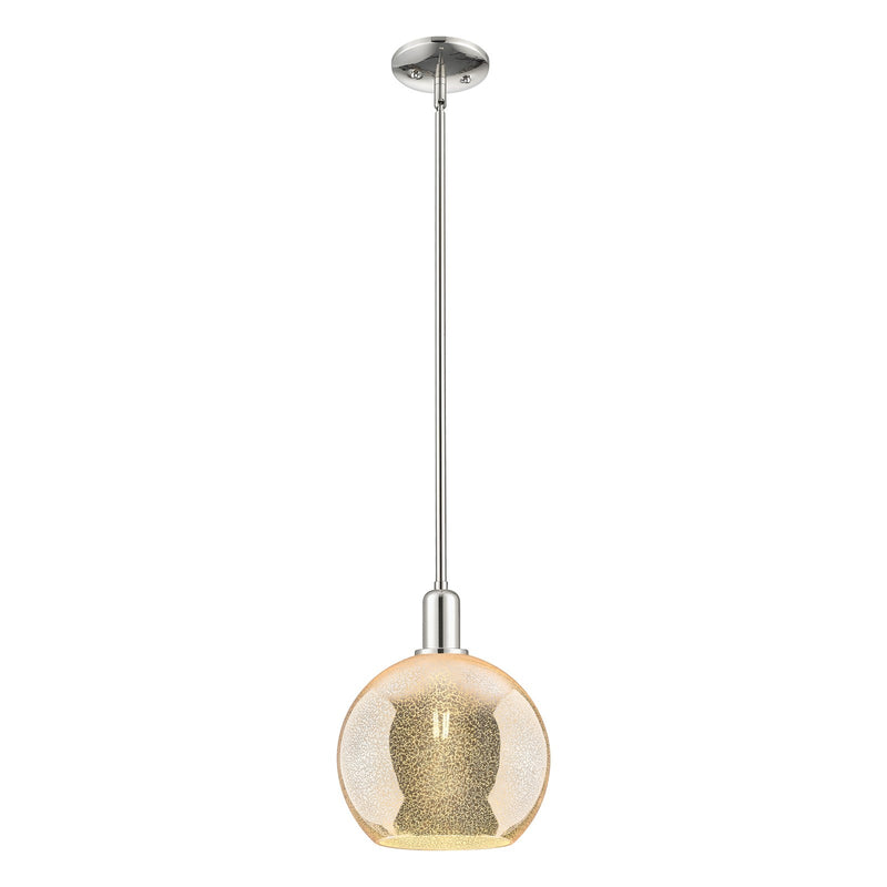 Innovations Athens 10in 1-Light Mini Pendant | Industrial Polished Nickel Steel and Mercury Glass | Kitchen Island & Dining Room | Model 716-1S-PN-G128-10
