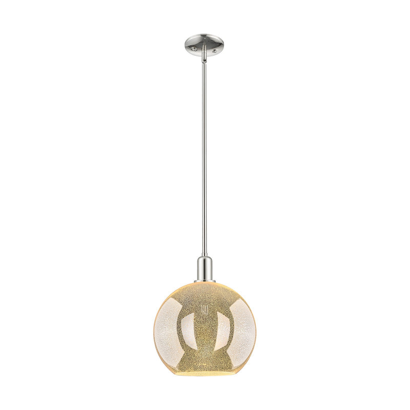 Innovations Athens 12in 1-Light Mini Pendant | Industrial Polished Nickel and Mercury Glass | Kitchen Island & Dining Room | Model 716-1S-PN-G128-12