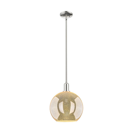 Innovations Athens 12in 1-Light Mini Pendant | Industrial Polished Nickel and Mercury Glass | Kitchen Island & Dining Room | Model 716-1S-PN-G128-12