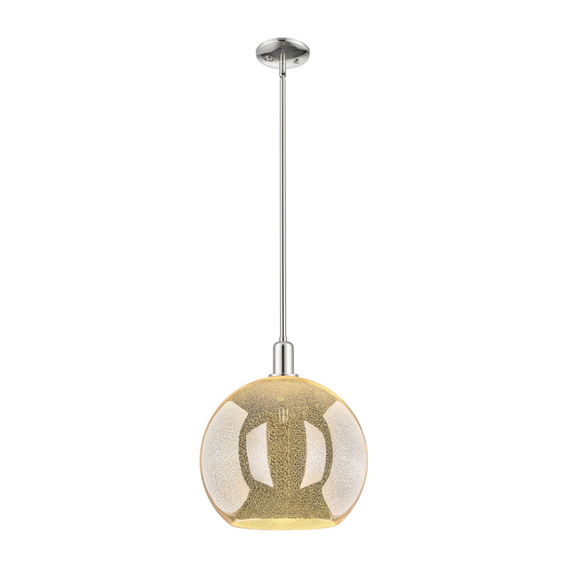 Innovations Athens 14in 1-Light Mini Pendant | Industrial Polished Nickel Steel and Mercury Glass | Kitchen Island & Dining Room | Model 716-1S-PN-G128-14
