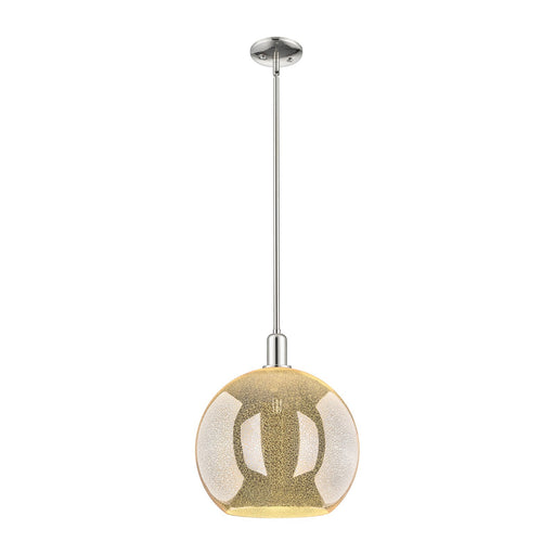 Innovations Athens 14in 1-Light Mini Pendant | Industrial Polished Nickel Steel and Mercury Glass | Kitchen Island & Dining Room | Model 716-1S-PN-G128-14