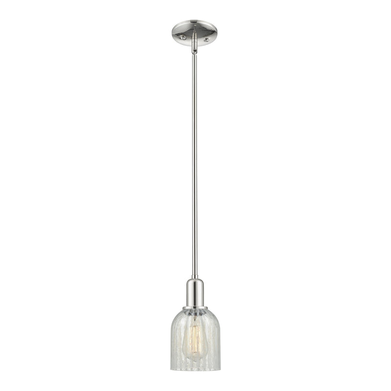 Innovations Caledonia 5in 1-Light Mini Pendant | Industrial Polished Nickel and Mouchette Glass | Kitchen Island & Dining Room | 5 | Model 716-1S-PN-G2511