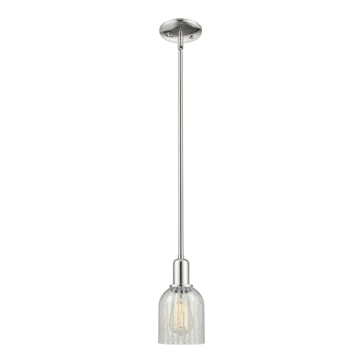 Innovations Caledonia 5in 1-Light Mini Pendant | Industrial Polished Nickel and Mouchette Glass | Kitchen Island & Dining Room | 5 | Model 716-1S-PN-G2511