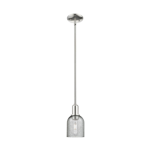 Innovations Caledonia 5in 1-Light Mini Pendant | Industrial Polished Nickel and Charcoal Glass | Kitchen Island & Dining Room | 5 x | Model 716-1S-PN-G257