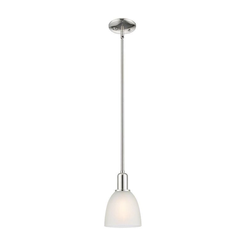 Innovations Castile 6in 1-Light Mini Pendant | Industrial Polished Nickel and White Glass | Kitchen Island & Dining Room | 6 x 6 x | Model 716-1S-PN-G381