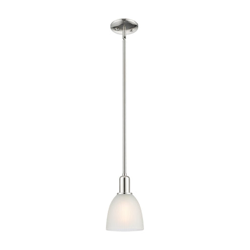 Innovations Castile 6in 1-Light Mini Pendant | Industrial Polished Nickel and White Glass | Kitchen Island & Dining Room | 6 x 6 x | Model 716-1S-PN-G381