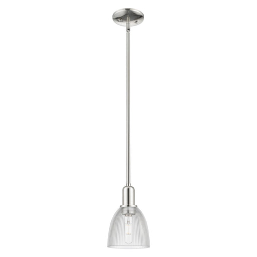 Innovations Castile 6in 1-Light Mini Pendant | Industrial Polished Nickel Steel and Clear Glass | Kitchen Island & Dining Room | Model 716-1S-PN-G382
