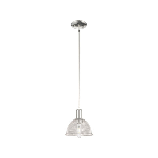 Innovations Arietta 8in 1-Light Mini Pendant | Industrial Polished Nickel and Clear Glass | Kitchen Island & Dining Room | 8 x 8.62 | Model 716-1S-PN-G422