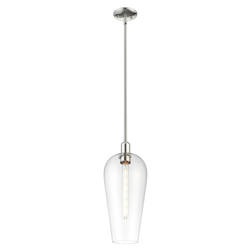 Innovations Chelsea 8" Stem Mini Pendant, PN/Clear - 716-1S-PN-G456-8CL