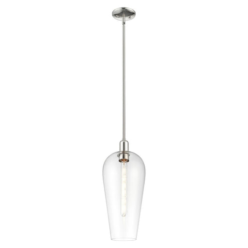Innovations Chelsea 8" Stem Mini Pendant, PN/Clear - 716-1S-PN-G456-8CL