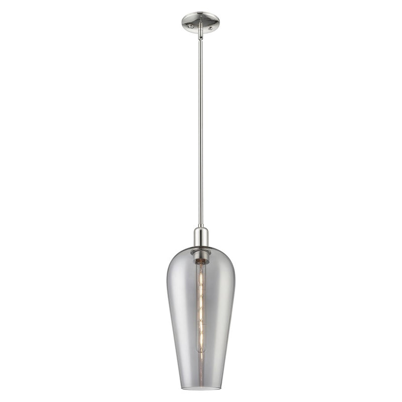 Innovations Chelsea 8" Stem Mini Pendant, PN/Smoke - 716-1S-PN-G456-8SM